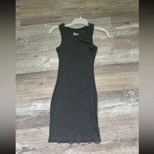 Gray Ribbed Dress